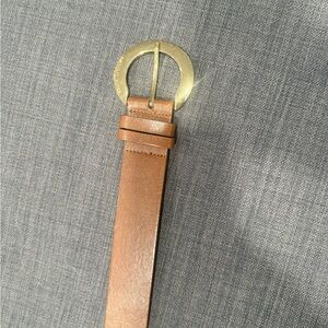 Michael Kors Tan Leather Belt with Gold Buckle